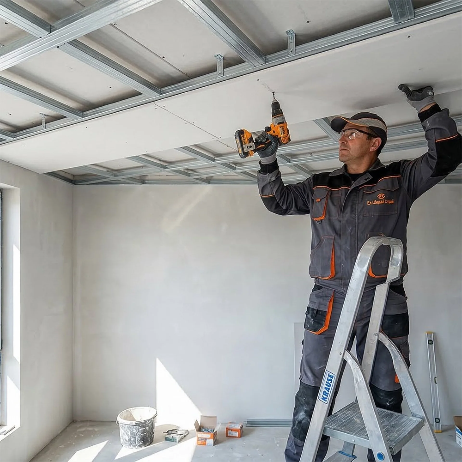 Монтаж на окачен таван от гипсокартон